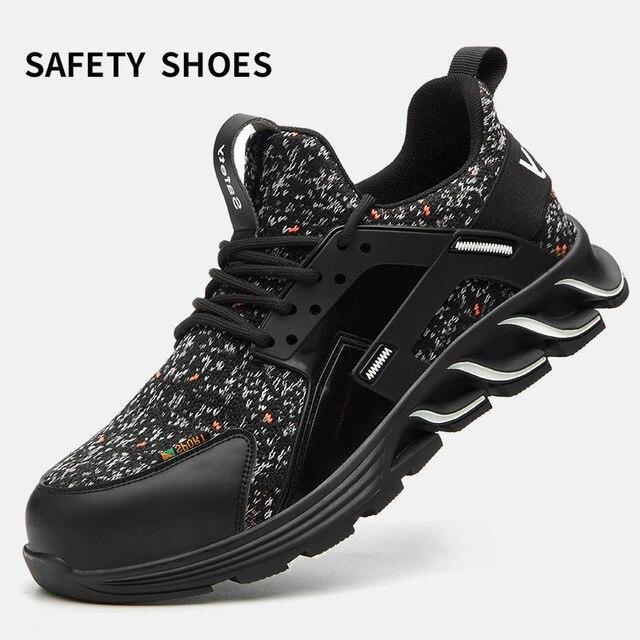 New 2020 Work Shoes Breathable Steel Toe Cap Safety Shoes Outdoor Men Anti-slip Deodorant Steel Puncture Proof Construction