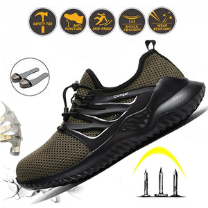 Steel Toe Ryder Construction Safety Shoes for Men Anti-Smashing Indestructible Work Shoes Men Big Size Summer Breathable Sneaker