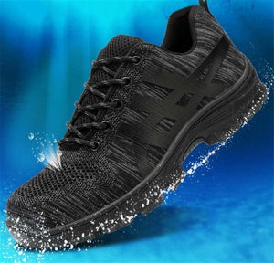 Autumn Safety Shoes steel toe Men, Fashion Anti-smashing Men's Work Shoes, Black Breathable Comfortable Sports Shoes seguridad