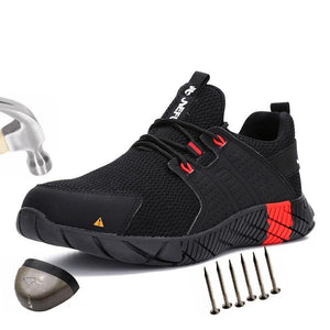 Men Safety Work Shoes Boots Breathable Light Steel Toe Work Boots Anti-smashing Men's Construction Boots Work Sneakers